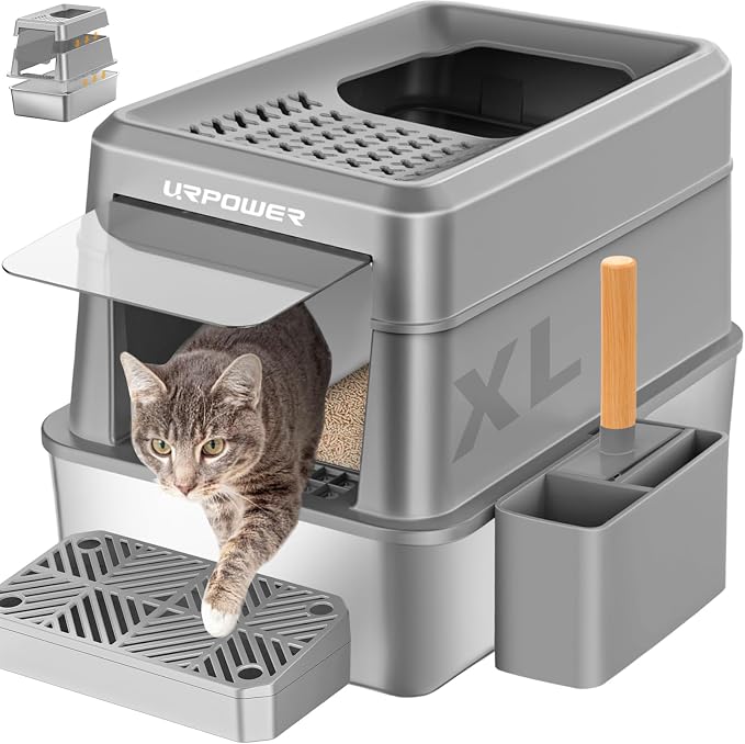 URPOWER Stainless Steel Cat Litter Box by URPOWER