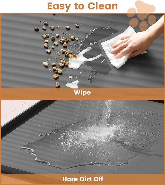 Dog Food Mat 36"x24", Waterproof Pet Feeding Mat - Image 5