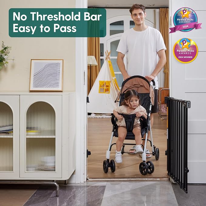 Babelio Baby Gate for Stairs & Doorways, 26-43" W 34" H Extra Tall| No Bottom - Image 3