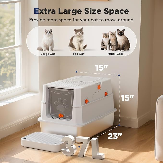 FURTIME Stainless Steel Litter Box - Image 7