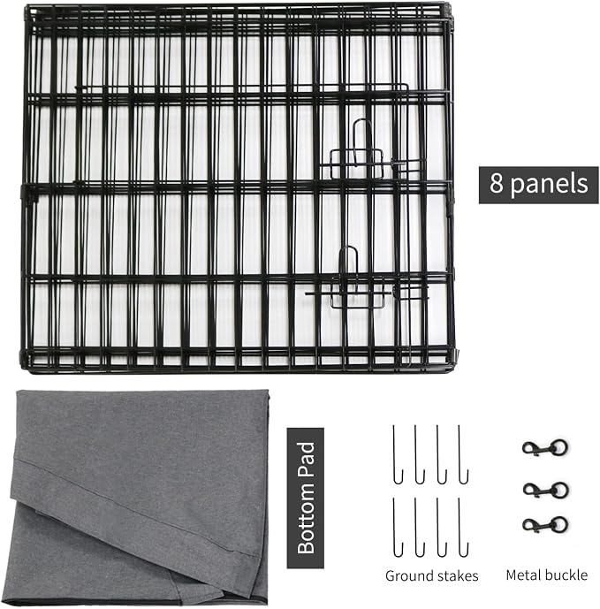 PETIME Foldable Metal Dog Exercise Pen/Pet Puppy Playpen Kennels Yard Fence - Image 5