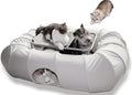 XxingSheep 2-Tier Cat Tunnel & Hammock Bed XXL, 4 Cave Shuttle by XxingSheep