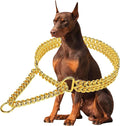 Stainless Steel & 18K Gold Dog Chain Collar by KINGOLDOS