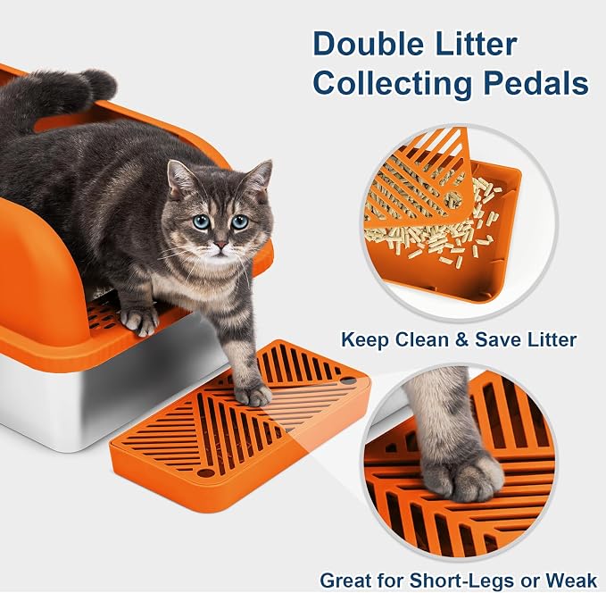 Enclosed Stainless Steel Litter Box - Image 3