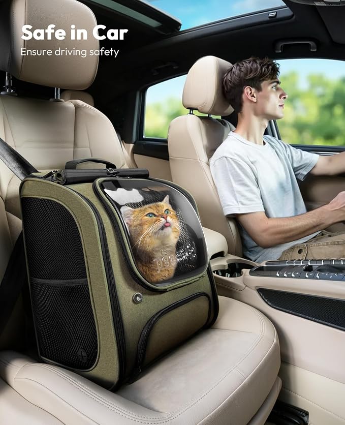Pecute Cat Backpack Carrier, Large Space Cat Bubble Backpack, Breathable Cat - Image 7
