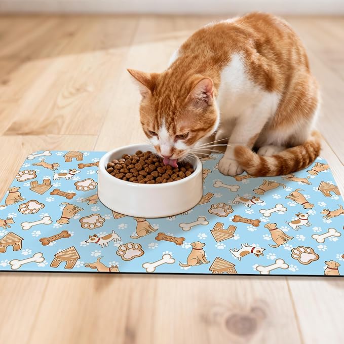 Dog Food Mat for Pet Cat Food Mat, Non-Slip Cat Pet Feeding Mats for Floor - Image 3
