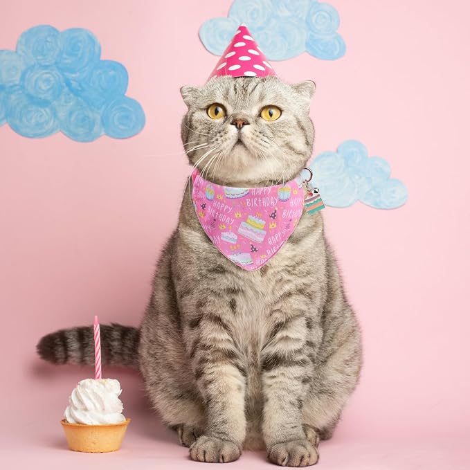 SCENEREAL Cat Bandana Collar for Birthday - Image 8