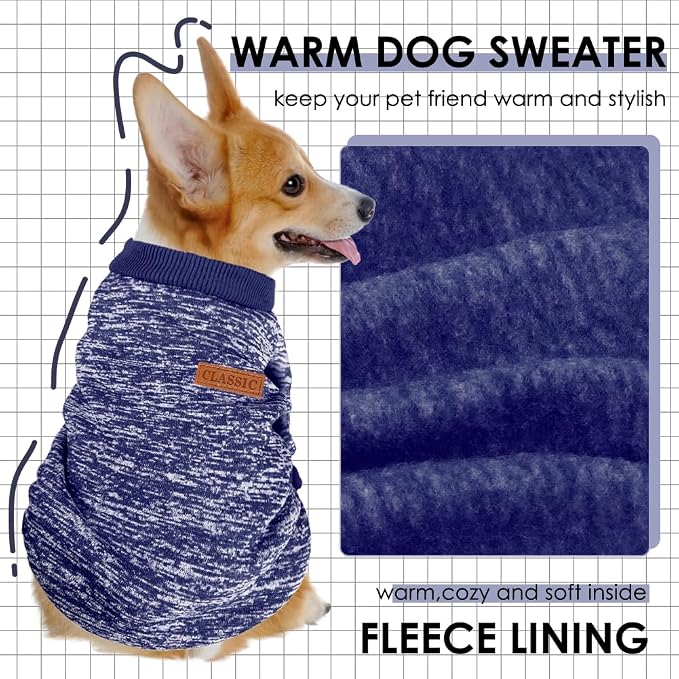 1 Pc Dog Sweaters for Small Dogs Girl Boy Winter Fleece Clothes Warm Soft Dog - Image 2