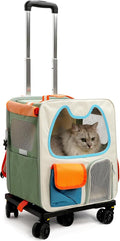 Cat Carrier with Wheels Airline Approved, Removable Pet Carrier Outdoor on by Unknown