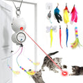 FEELNEEDY Laser Interactive Cat Toys, LED Light, Feather & Mouse Cats Toy by FEELNEEDY