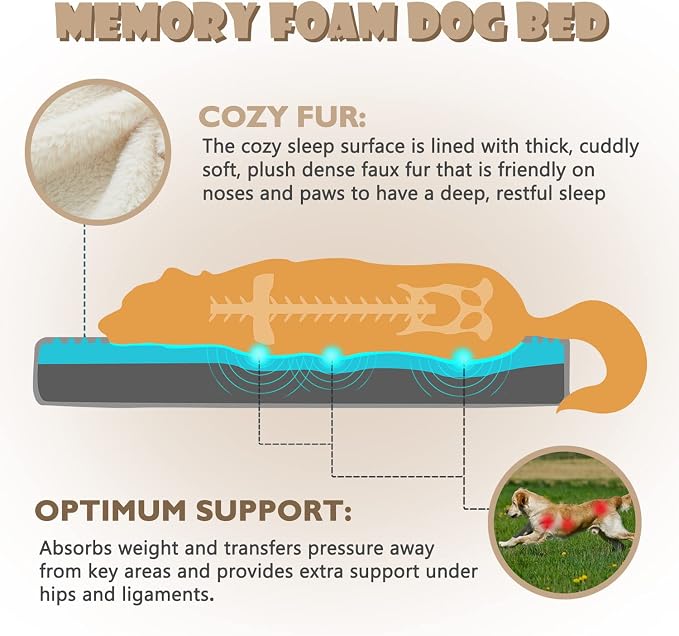 Memory Foam Large Dog Bed, Cooling Dog Beds - Image 2