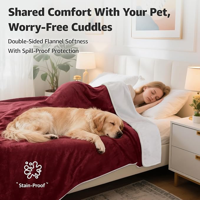 LOOBANI Waterproof Blanket for Bed: Reversible Soft Flannel King Size Bed - Image 2