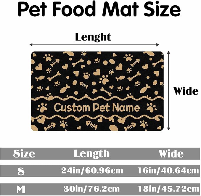 Personalized Dog Cat Mat with Name Photo Custom Placemat Feeding Mats - Image 2