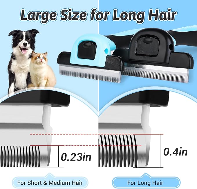 MIU COLOR Long Hair Pet Grooming Brush, Deshedding Tool - Image 2