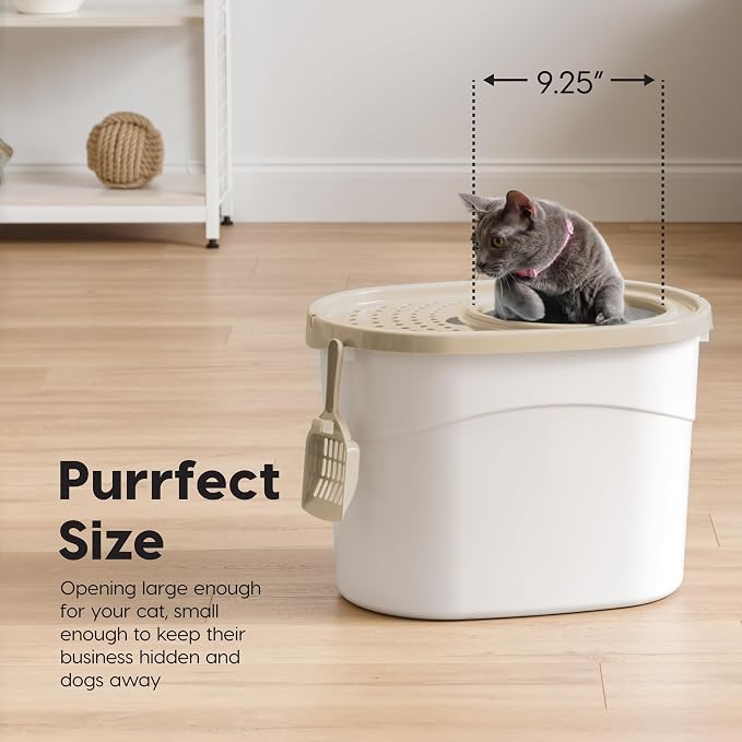 IRIS USA Top Entry Cat Litter Box, Large Enclosed - Image 3