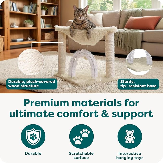 FurHaven 17.3" Tall Cat Scratching Post Tower - Image 5