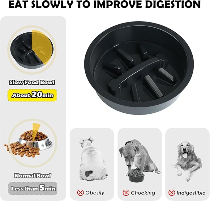 Elevated Dog Bowls with Slow Feeder - Image 6