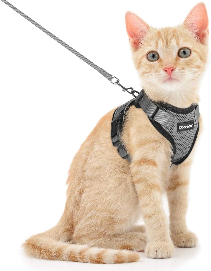 Dooradar Cat Harness and Leash Set, Escape Proof Safe Adjustable Kitten Vest by Dooradar