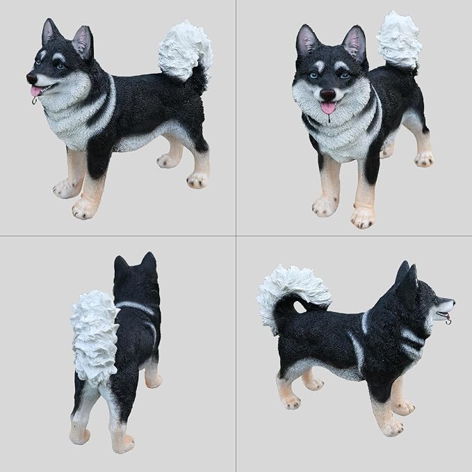 Akita Statue Outdoor Decorations – Outdoor Dog Statue Standing Black Akita - Image 3