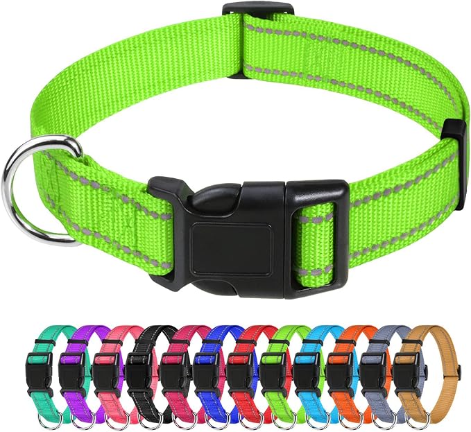 TagME Reflective Nylon Dog Collars, Adjustable Classic Collar by TagME