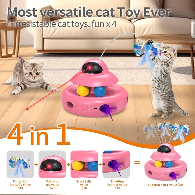 Automatic Cat Toys, 4-in-1 InteractiveCat Toys - Image 3