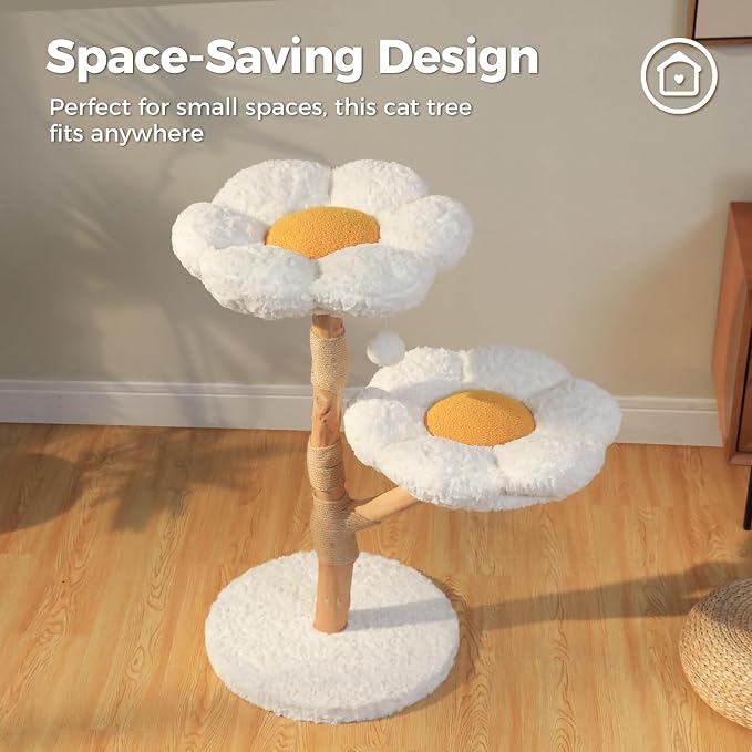 Wood Flower Cat Tree, Modern Cat Tower - Image 7