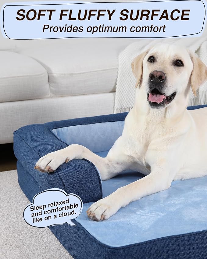 KSIIA Washable Dog Bed XXL Senior Dog, Orthopedic Warm Soft Pet Sofa Waterproof - Image 6
