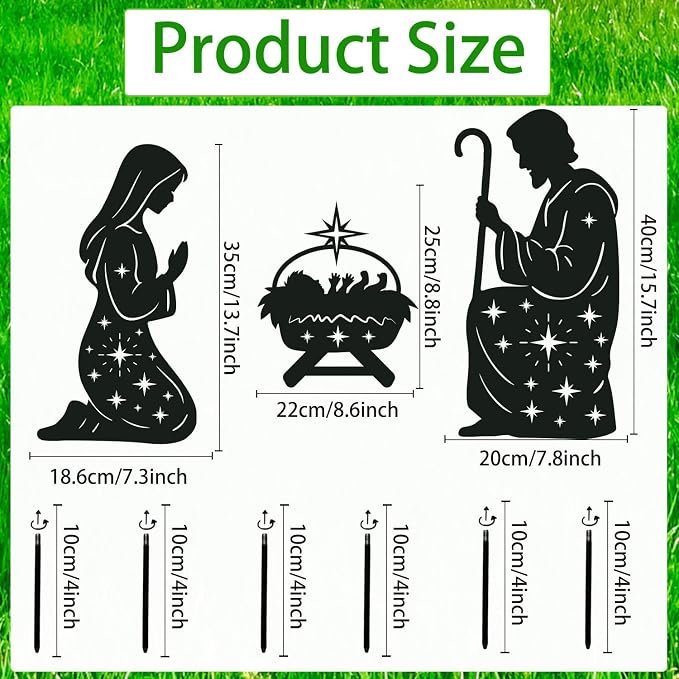 Outdoor Nativity Scene Garden Stakes Decorations, - Image 2