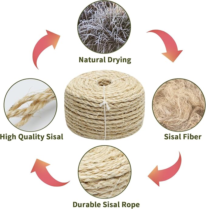 Cat Natural Sisal Rope 8mm 98-Feet - Image 5