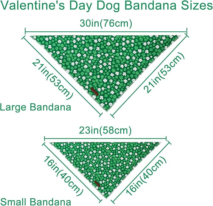 St. Patrick's Dog Bandana, UP URARA PUP Shamrock Triangle Bid Scarf - Image 2