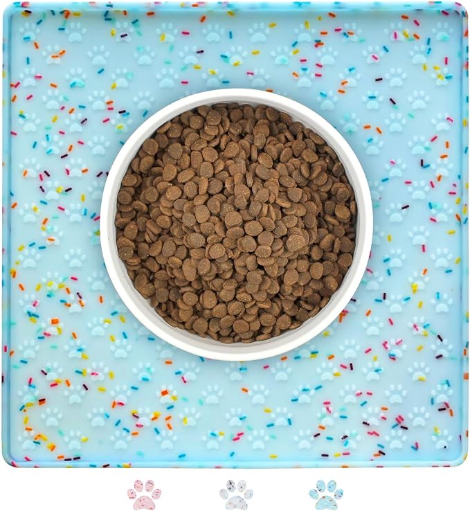 Ptlom Dog Food Mat Anti-Slip Dog Bowl Mats by PTLOM