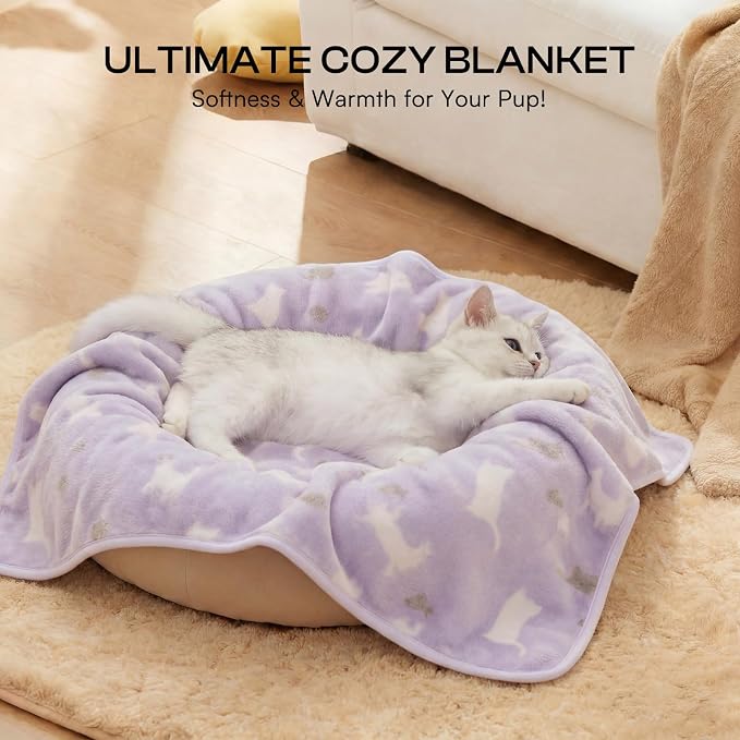 Luciphia 1 Pack 3 Dog Printed Fleece Pet Blankets Washable，Soft Warm Throw - Image 4