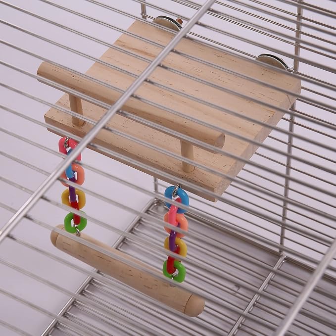 Parrot Climbing Ladder, Bird Wooden Playground - Image 3