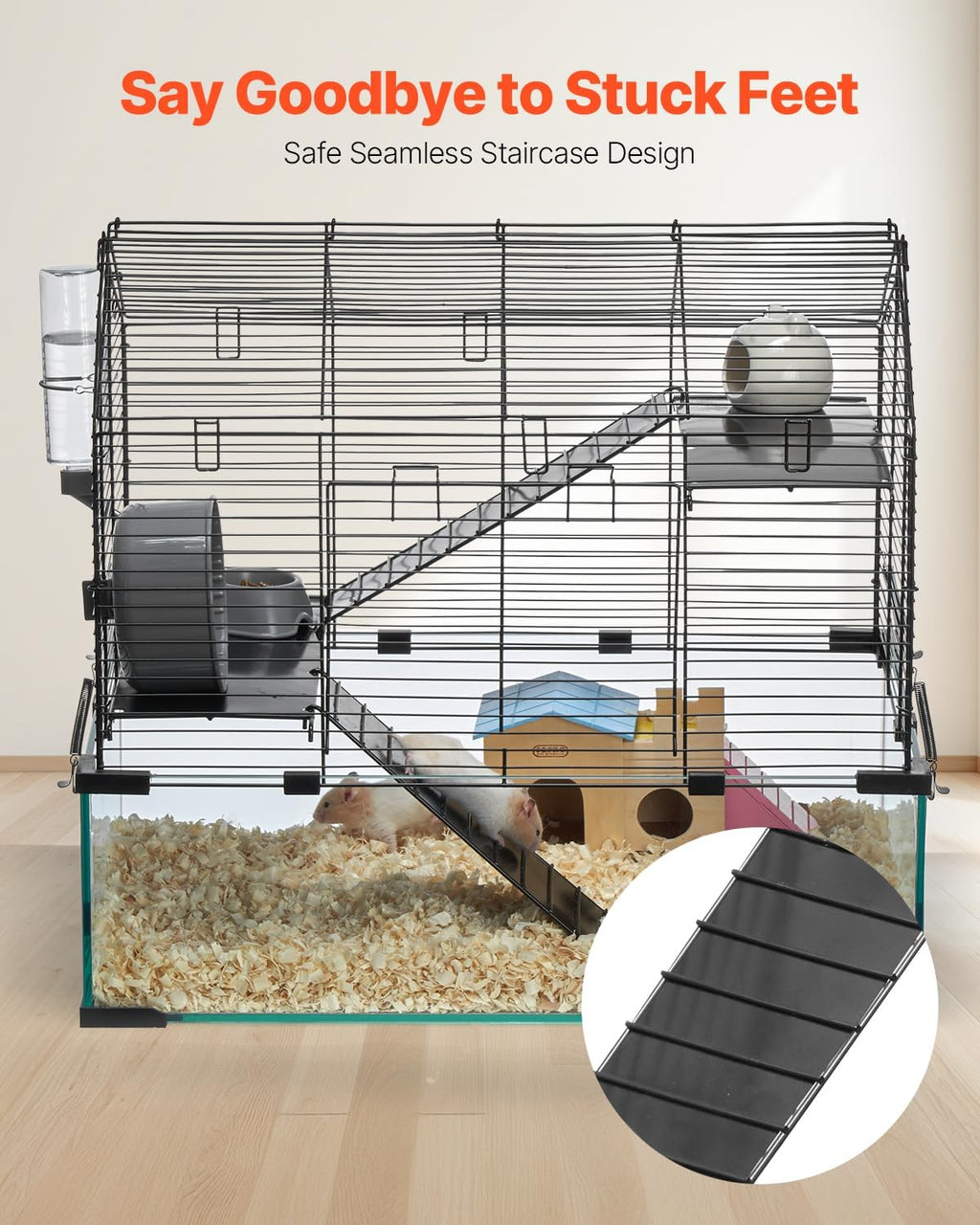 VEVOR Hamster Cage, 22.8 x 15 x 21.3 in - GlobalHabitat Supply