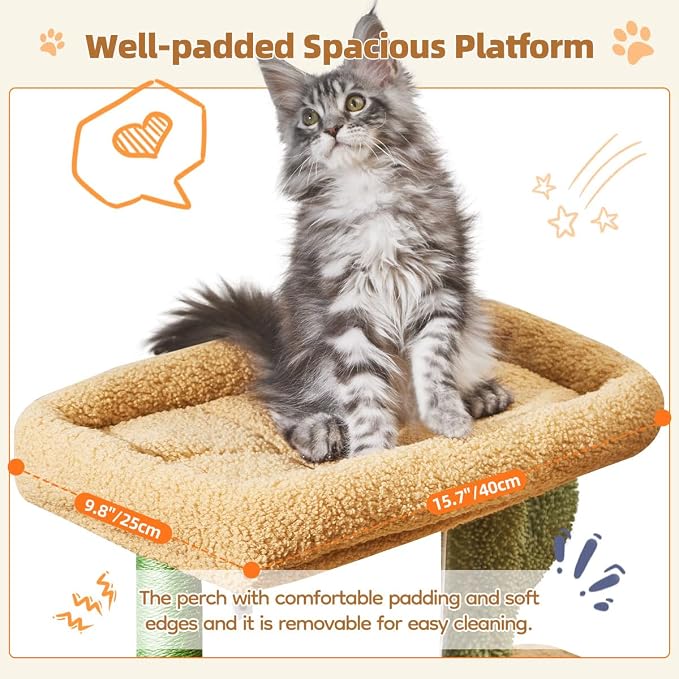 Taoqimiao Cat Tree, 38.5-Inch Cat Tower - Image 5