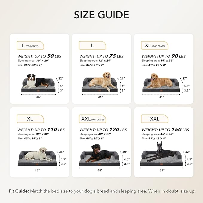 Orthopedic Dog Beds for Extra Large Dogs, Waterproof Egg Crate Foam XL Dog Bed - Image 5