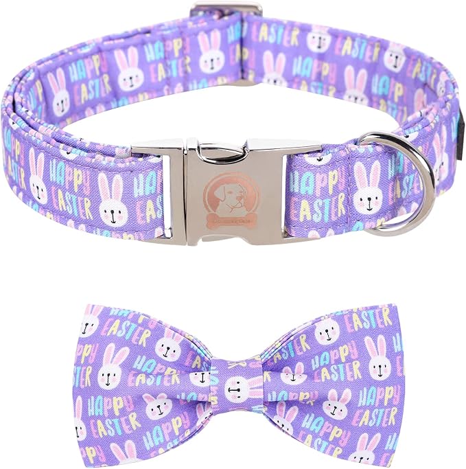MR. CHUBBYFACE Easter Dog Collar Rabbit Puppy Collar by MrChubbyfacePetSupplies