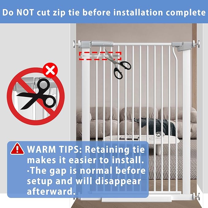 72.2"-76.7" Extra Wide Baby Gate, 40.5" Tall Dog Gate Indoor, Walk Through Pet - Image 7