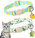 2 Pack Summer Duck Dinosaur Cat Collars Breakaway by DOGWONG