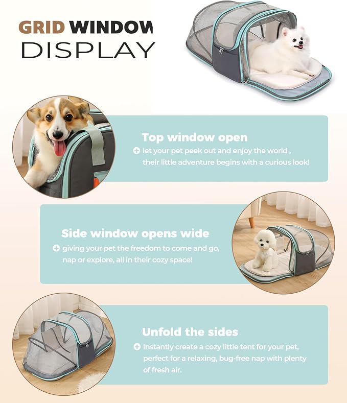 Expandable Cat & Small Dog Carrier Backpack, Soft-Sided Airline-Approved Pet - Image 6