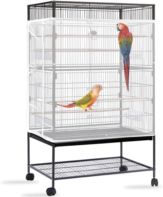 Daoeny Bird Cage Seed Catcher, Large Bird Cage Cover, Adjustable Soft Airy by Daoeny