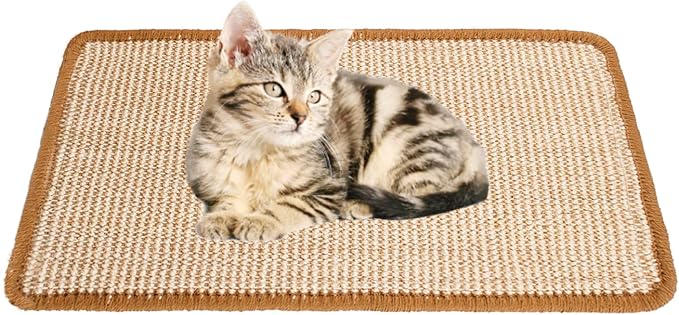 Cat Scratcher Mat, 19.68 x 9.84 Inch Sisal Cat Scratching Pad Rug by MUYG