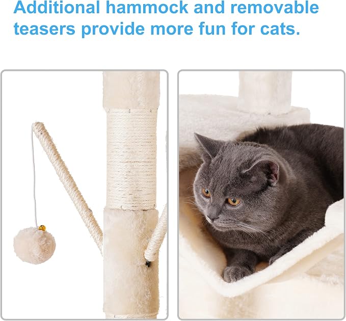 Hey-brother Cat Tree, 71 inches XL Large Cat Tower - Image 6