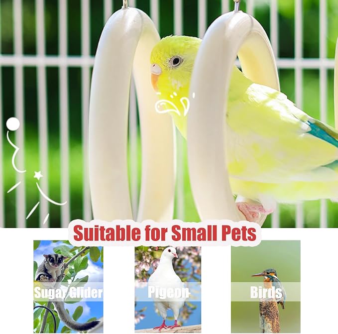 Bird Swing Rings for Cage, Hanging Bird Toys Natural Wooden, Bird Perch - Image 6