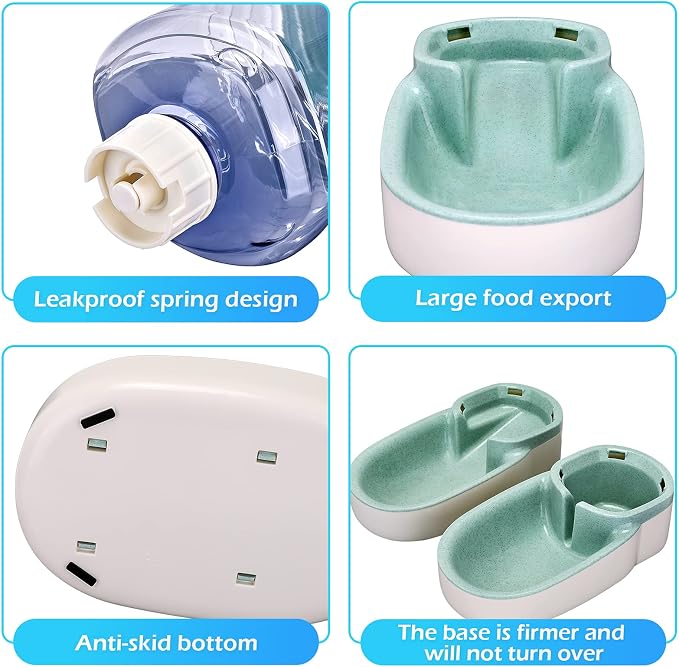 Automatic Dog Cat Feeder and Water Dispenser Gravity Food Feeder and Waterer Set - Image 5