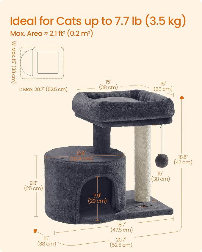 Feandrea Cat Tree, Small Cat Tower - Image 5
