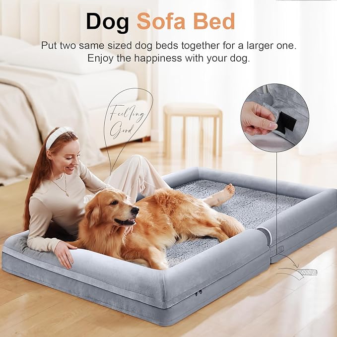 Large Dog Bed Orthopedic Washable: Beds Bolster XL Bed Large Big Dogs Egg Crate - Image 3
