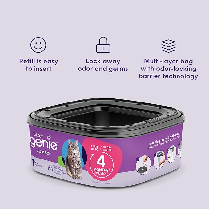 Litter Genie Refill Bags | Jumbo, 56 Total ft | Up to 8 Months of Supply in 2 - Image 6