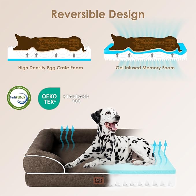 EHEYCIGA Orthopedic XL Dog Beds, Waterproof Memory Foam Dog Bed - Image 4