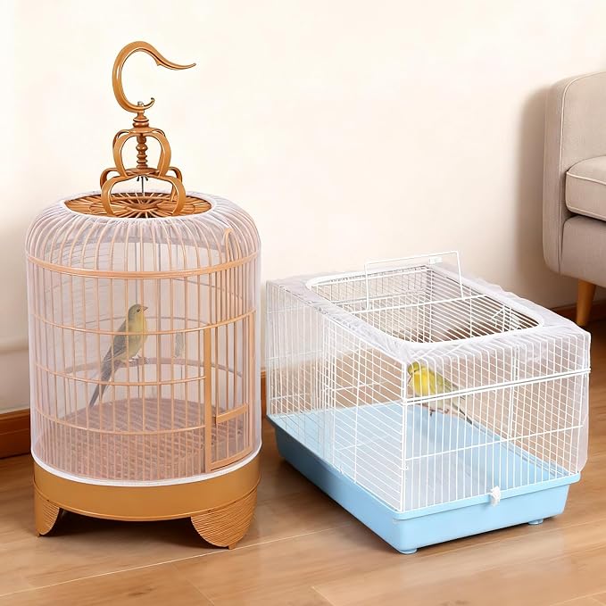 Bird Cage Cover, Circumference 40-68 inches Bird Cage Seed Catcher, Adjustable - Image 6